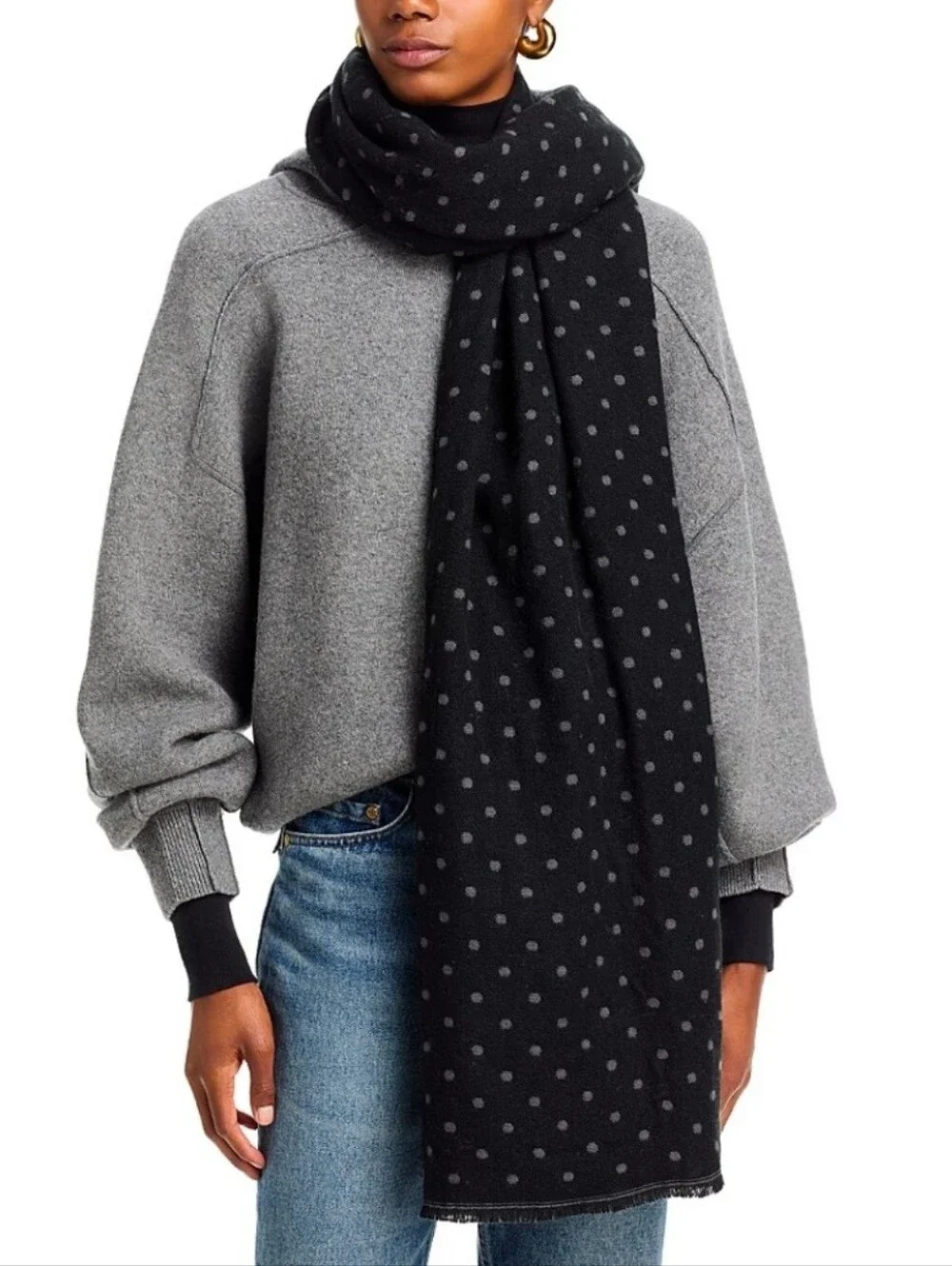 Aqua Polka Dot Woven Scarf - Exclusive to Bloomingdale's. Reversible. NWT. Gift